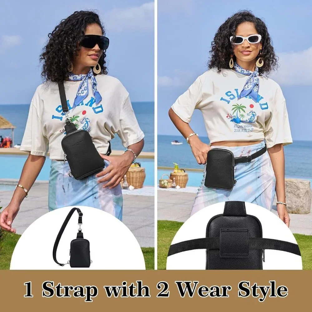 Small Crossbody Sling Bag for Women Vegan Leather with Card Slots
